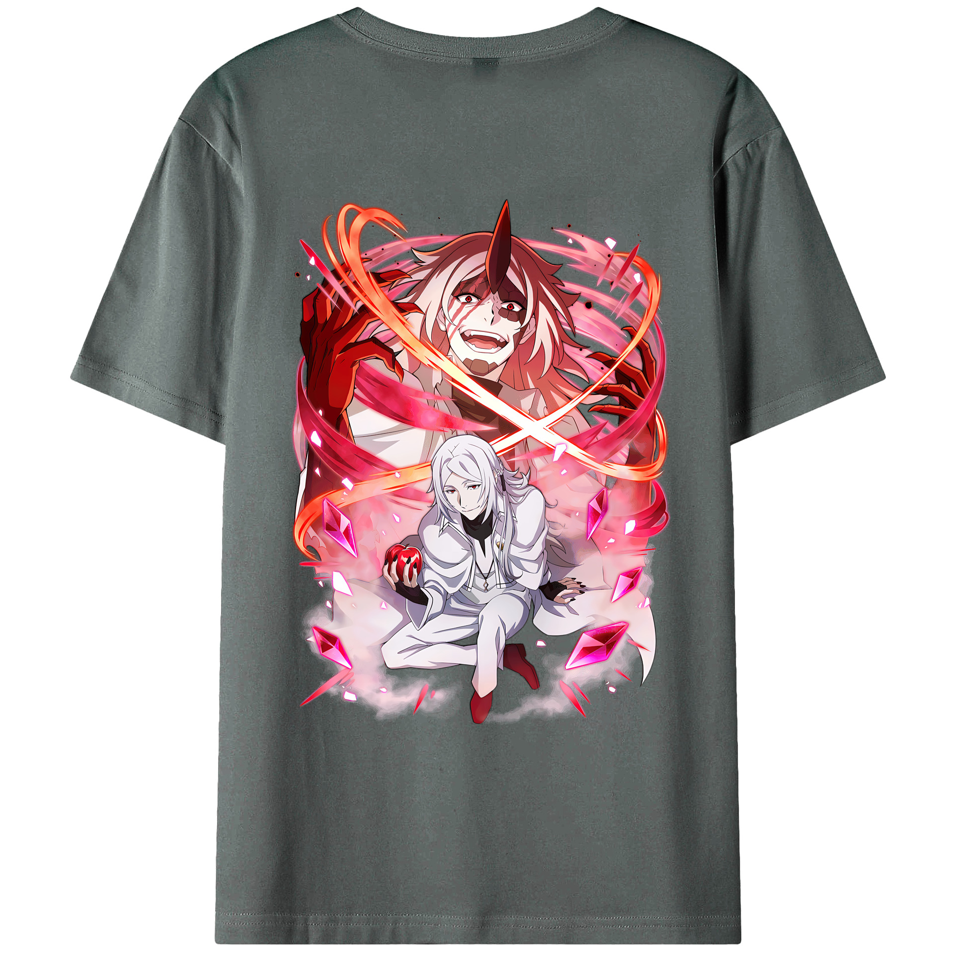 （画像用） 文豪ストレイドッグス Bungo Stray Dogs 綿100％ メンズ半袖Tシャツ（バックプリント） 通気性